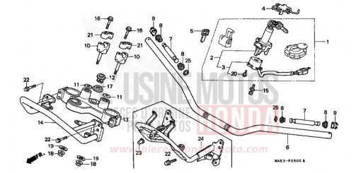 TUYAU DE GUIDON/PONT SUPERIEUR FX650Y de 2000